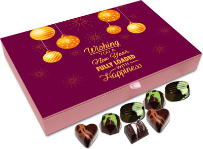 

Chocholik New Year Gift Box - Wishing You A New Year Full Of Happiness Chocolate Box - 12pc Truffles(144 g)