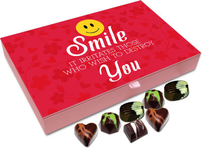 

Chocholik Gift Box - Smile Irritates Those Who Try To Destroy You Chocolate Box - 12pc Truffles(144 g)