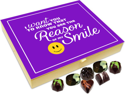 

Chocholik Gift Box - I Want You To Know That You Are The Reason I Smile Chocolate Box - 20pc Truffles(240 g)