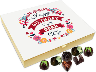 

Chocholik Gift Box - Happy Birthday To You Dear Wife Chocolate Box - 20pc Truffles(240 g)