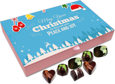

Chocholik Christmas Gift Box - May Your Christmas Be Blessed With Peace And Joy Chocolate Box - 12pc Truffles(144 g)
