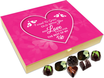 

Chocholik Gift Box - I Want To Grow Old With You Chocolate Box - 20pc Truffles(240 g)