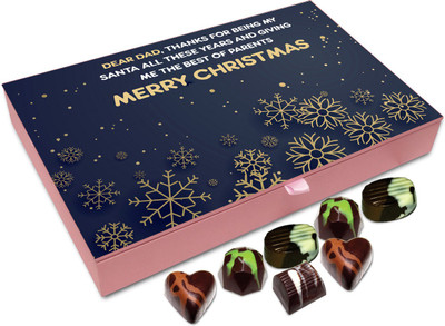 

Chocholik Christmas Gift Box - Dad Thanks For Being My Santa Chocolate Box - 12pc Truffles(144 g)