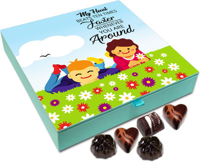 

Chocholik Gift Box - My Heart Beats Ten Times Faster When You Are Around Chocolate Box - 9pc Truffles(108 g)