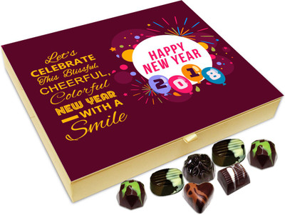 

Chocholik New Year Gift Box - Lets Celebrate New Year With Smile Chocolate Box - 20pc Truffles(240 g)