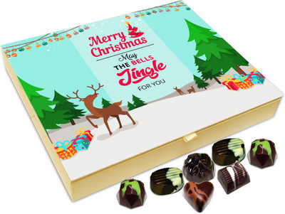 

Chocholik Christmas Gift Box - May The Bells Jingle For You On Christmas Chocolate Box - 20pc Truffles(240 g)