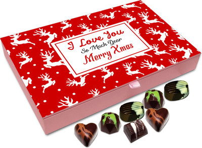 

Chocholik Christmas Gift Box - I Love You So Much Dear Merry Xmas Chocolate Box - 12pc Truffles(144 g)