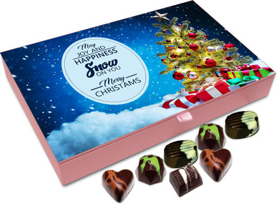 

Chocholik Christmas Gift Box - May Happiness And Joy Snow On You On Christmas Chocolate Box - 12pc Truffles(144 g)