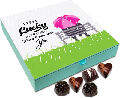 

Chocholik Gift Box - I Feel So Lucky When I Am With You Chocolate Box - 9pc Truffles(108 g)