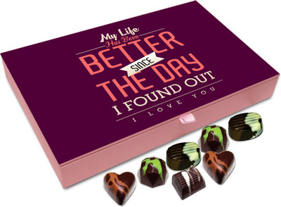 

Chocholik Gift Box - My Life Is Better Ever since I Found You Chocolate Box - 12pc Truffles(144 g)