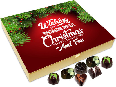 

Chocholik Christmas Gift Box - Wishing You A Wonderful Christmas Full Of Fun Chocolate Box - 20pc Truffles(240 g)