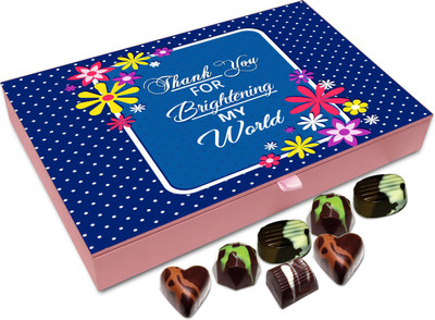 

Chocholik Gift Box - Thank You For Brightening My World Chocolate Box - 12pc Truffles(144 g)