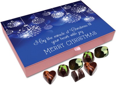 

Chocholik Christmas Gift Box - May The Miracle Of Christmas Fill Your Heart With Joy Chocolate Box - 12pc Truffles(144 g)