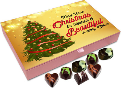 

Chocholik Christmas Gift Box - May Your Christmas Be Blessed And Beautiful Chocolate Box - 12pc Truffles(144 g)