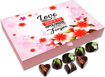 

Chocholik Gift Box - Love Is Quick To Apologize And Fast To Forgive Chocolate Box - 12pc Truffles(144 g)