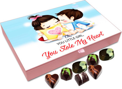 

Chocholik Gift Box - Oh You Little Girl You Stole My Heart Chocolate Box - 12pc Truffles(144 g)