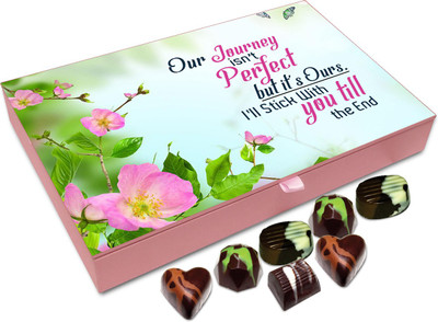 

Chocholik Gift Box - Our Journey Isn't Perfect But Still Its Ours Chocolate Box - 12pc Truffles(144 g)