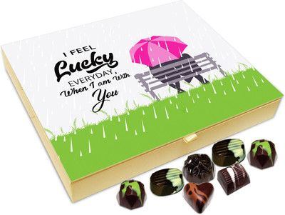 

Chocholik Gift Box - I Feel So Lucky When I Am With You Chocolate Box - 20pc Truffles(240 g)