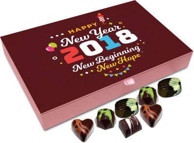 

Chocholik New Year Gift Box - Happy New Year 2018 Chocolate Box - 12pc Truffles(144 g)
