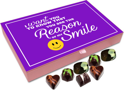 

Chocholik Gift Box - I Want You To Know That You Are The Reason I Smile Chocolate Box - 12pc Truffles(144 g)