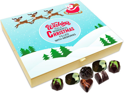 

Chocholik Christmas Gift Box - Wishing You A wonderful Christmas Filled With Memories Chocolate Box - 20pc Truffles(240 g)