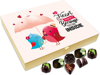 

Chocholik Gift Box - My Heart Is Perfect Because You Are Inside Chocolate Box - 20pc Truffles(240 g)