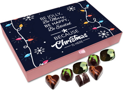 

Chocholik Christmas Gift Box - Be Jolly Be Happy On Christmas Chocolate Box - 12pc Truffles(144 g)