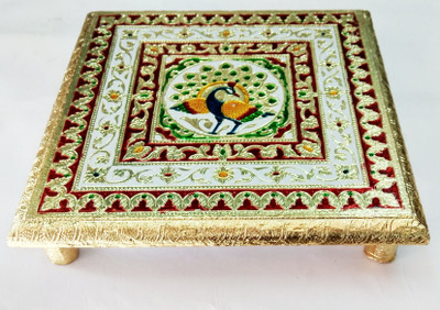 ROYALS PRIDE Wood All Purpose Chowki(Multicolor, Pack of 1)