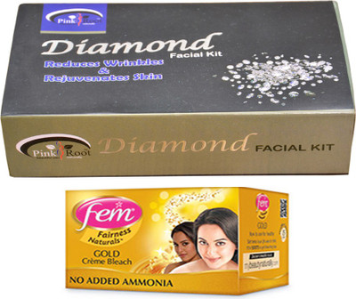 

Fem Gold Bleach, Pink Root Diamond Facial Kit 83gm(Set of 2)