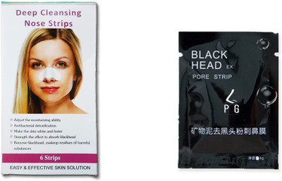 

PG D+ Deep Cleansing nose strip and Blackhead/Whitehead removing charcoal liquid combo pack(Set of 2)