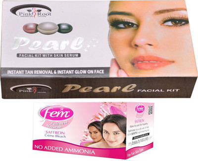 

Fem Saffron Bleach, Pink Root Pearl Facial Kit 83g(Set of 2)