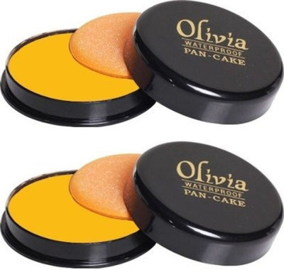 

Olivia Pan cake waterprof Concealer - pack of 2 Compact(Golden Yellow)