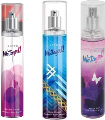

LAYERR AMBER KISS +DEEP SPACE+ SECRET CRUSH Body Spray - For Women(135 ml, Pack of 3)