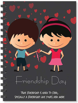 

100yellow A5 Notebook(Notebook | Friendship Day Quotes Printed | Designer Wire Bound Ruled Paper Sheets Personal and Office Stationary Notebooks Diary-A5 Size- Ideal Gift for Friend (Gray), Multicolor)