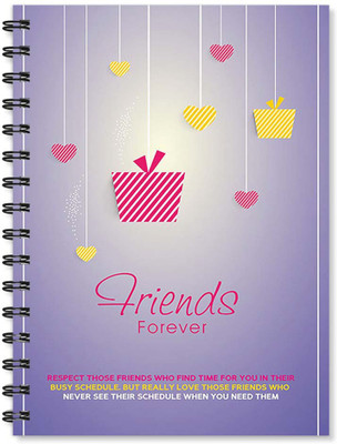 

100yellow A5 Notebook(Notebook | Friends Forever Quotes Printed | Designer Wire Bound Ruled Paper Sheets Personal and Office Stationary Notebooks Diary-A5 Size- Ideal Gift for Friend (Purple), Multicolor)