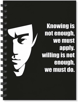 

100yellow A5 Notebook(Notebook | Bruce Lee Printed Notebook | Motivational Quotes Printed | Designer Wire Bound Ruled Paper Sheets Personal and Office Stationary Notebooks Diary-A5 Size (Black), Multicolor)