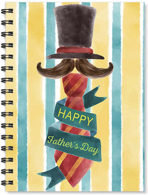 

100yellow A5 Notebook(Notebook | Happy Father’s day Printed Notebook | Designer Wire Bound Ruled Paper Sheets Personal and Office Stationary Notebooks Diary By 100yellow- Ideal Gift For Father/uncle (A5 Size)(Multi), Multicolor)