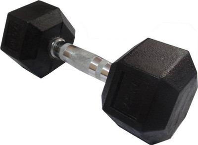

Glaze Single Men 7.5kg Rubber Hexagon Fixed Weight Dumbbell(7.5 kg), Black
