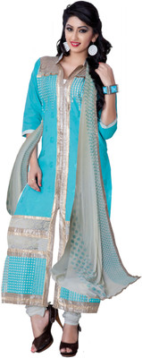 

Khushali Cotton Self Design, Embroidered Salwar Suit Dupatta Material(Un-stitched), Sky blue