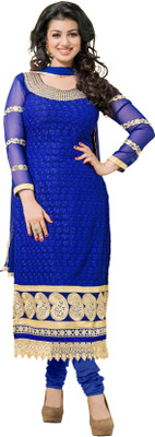 

Khushali Georgette Self Design, Embroidered Dress/Top Material(Un-stitched), Dark blue