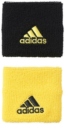 

ADIDAS Tennis unisex wristband Fitness Band(Blue, Black, Pack of 2), Black and bright yellow