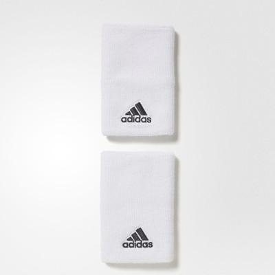 ADIDAS Ten Wristband L Fitness Band(White, Pack of 2), White and black