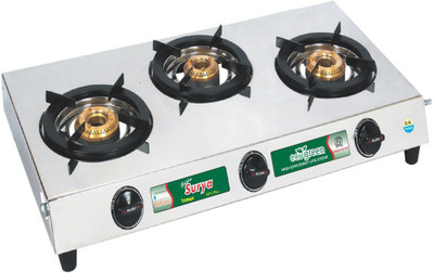 

GOLDEN SURYA Stainless Steel Manual Gas Stove(3 Burners)
