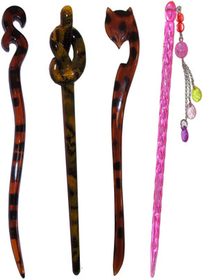 

Kabello 360 Degree Gajra combo of juda sticks Bun Stick(Multicolor)