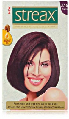 

Streax Smart Pack Hair Color(Burgandy 3.16)