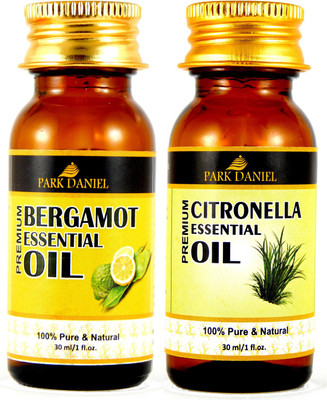 

Park Daniel Pure and Natural Bergamot and Citronella Essential oil combo pack of 2 bottles of 30 ml(60 ml) Hair Oil(60 ml)