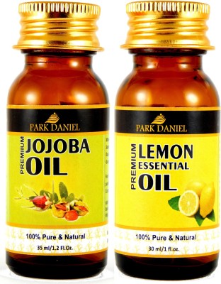 PARK DANIEL Premium Jojoba Carrier oil and Lemon Essential oil combo of 2 bottles of 30 ml- Pure and Natural(60 ml)(60 ml)