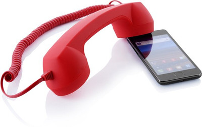 CheckSums 11854 COCO PHONE radiation free phone 3.5mm Wired Retro Handset Receiver- Red Wired Headset with Mic(Red, Over the Ear)