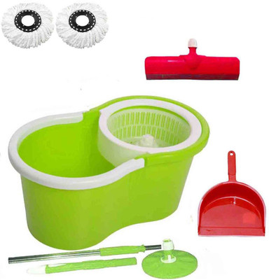 CREZON Magic Spin Cleaner Mop with 2 microfibers with Duster with Floor Wiper ((RANDOM COLOR SEND GREEN, PINK, BLUE, RED)) Home Cleaning Set available at flipkart for Rs.1010