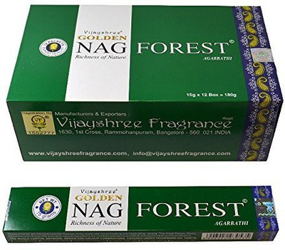 

Skywalk Golden Natural Nag Forest Incense Sticks/agarbatti 15gm-12 Boxes Natural Nag Forest Incense Sticks Agarbattis(12 Units)